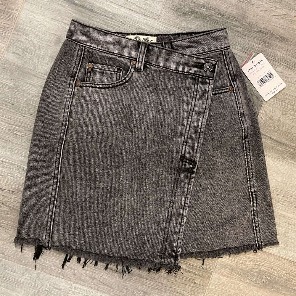 NWT FREE PEOPLE sulphor black skirt size 24 - Picture 3 of 10